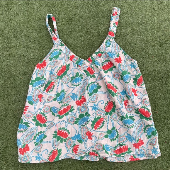 MARC JACOBS tank top size Small brunch casual spring summer Preowned floral - Picture 5 of 5